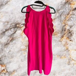 Hot Pink Scalloped Short Dress